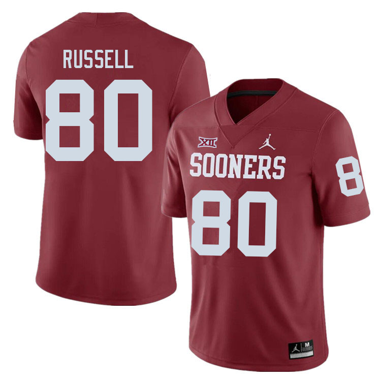 Oklahoma Sooners #80 Kayhon Russell College Football Jerseys Sale-Crimson
